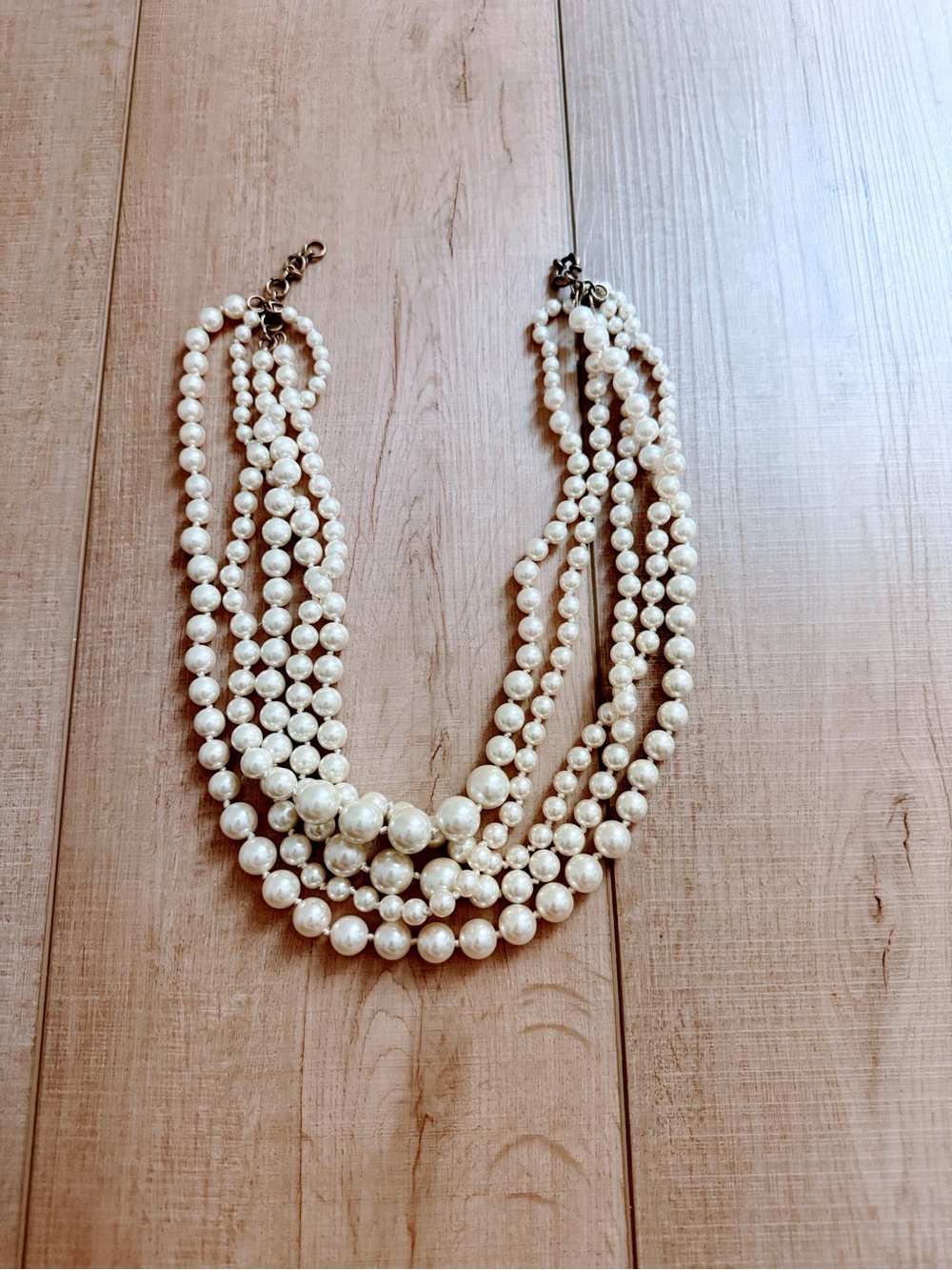 J. Crew Cream Multi-Strand Faux Pearl Necklace